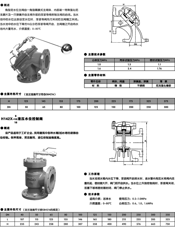 定水位閥,100D定水位閥尺寸結構圖 定水位閥,100D定水位閥尺寸結構圖